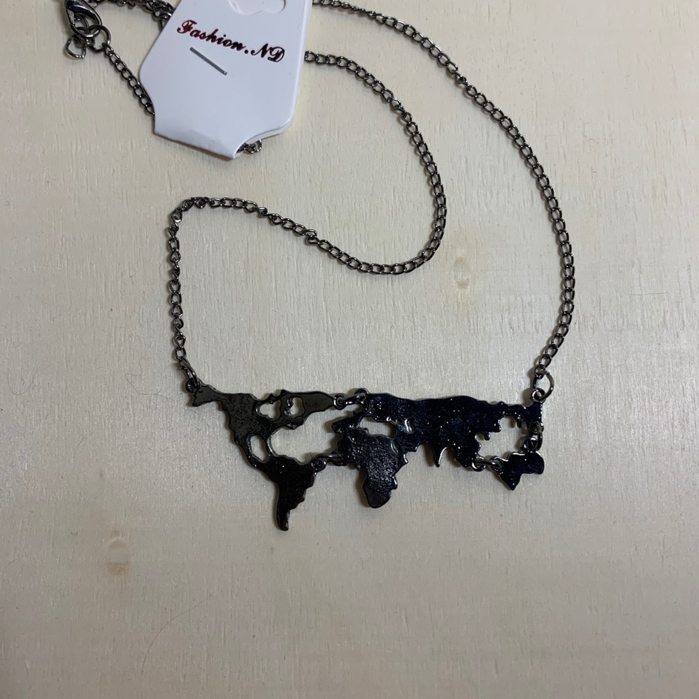 World Map Necklace